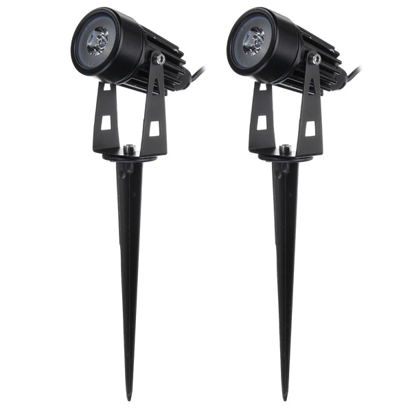 Solar Powered Two Spotlights LED Waterproof Outdoor Garden Lawn Yard Porch Walkway Lamps