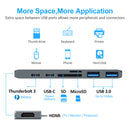 Bakeey 7-in-1 Dual USB-C Hub Adapter with 2 USB 3.0 Ports/USB-C Data Transmission Port/100W USB-C PD Charging Port/4K HD Display Interface/TF Camera Card Readers