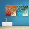 Miico Hand Painted Four Combination Decorative Paintings Four-Color Life Tree Wall Art For Home Decoration