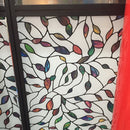 46x100cm Window Film Sticker Leaf Stained Glass Static DIY Home Decorations