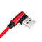 1M 90 Degree 2.4A Micro USB Nylon Braided Data Cable For Smartphone Table