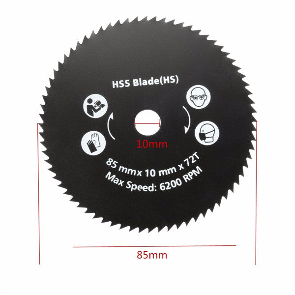85mm 72 Teeth HSS Circular Saw Blade Rotary Cutting Discs Wheel For Rotary Tools