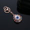Vintage Crystal Blue Evil Eye Charm Keychain Rings Holder Purse Bag Buckle Pendant Key Chains