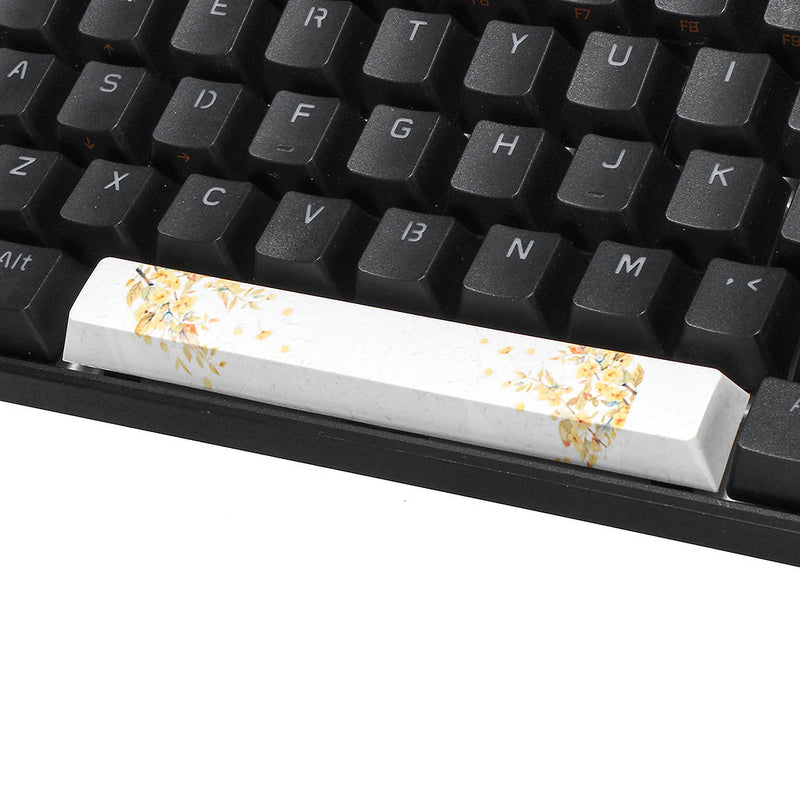 Five-sided Dyesub PBT Small Yellow Flower Space Bar 6.25u Novelty Keycap