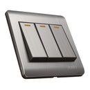 250V 1AA 3 Gang 2 Ways Wall Switch Wall Socket With Screws