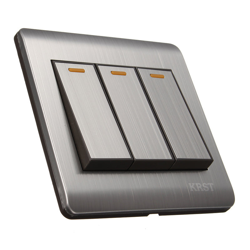 250V 1AA 3 Gang 2 Ways Wall Switch Wall Socket With Screws