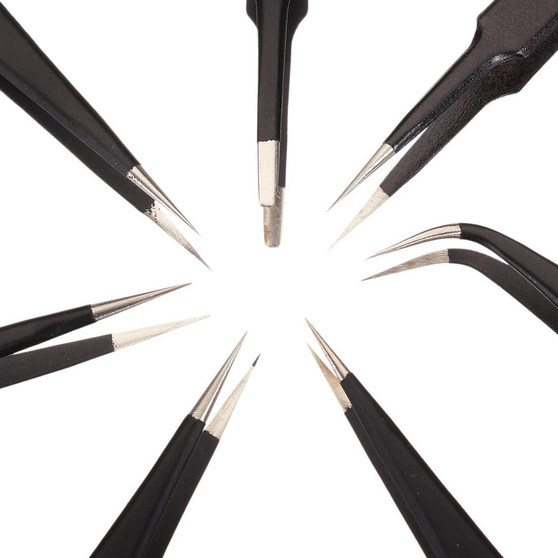 ONLYOU ESD 7pcs BGA Precision Tweezer Set Anti Static Tweezers Stainless Tweezers
