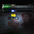 XANES 800 Lumens Flashlight 4 Modes Waterproof Work Lamp Purple Side Light Camping Hunting