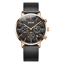 DOM 1296GK Fashion Men Watch 3ATM Waterproof Luminous Display Large Dial Quartz Watch