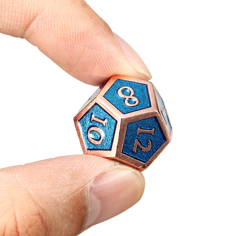 7Pcs Polyhedral Dices Antique Metal Multisided Dice Set Role Playing Gadget Dice