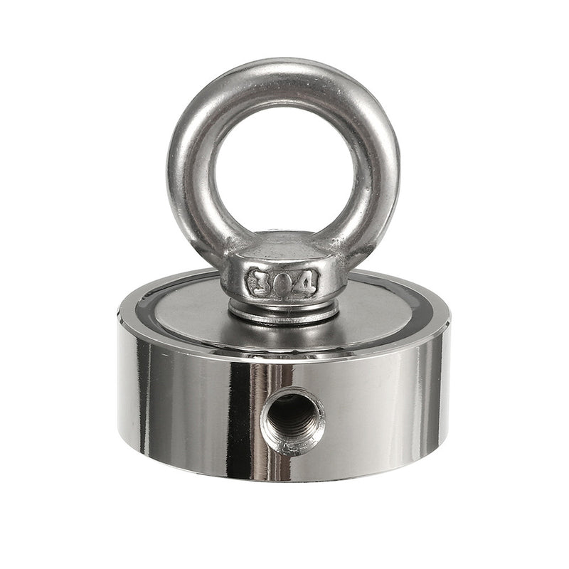 48/60/67/75mm 80-400KG Neodymium Recovery Magnet Double Ring Hook Hunting Fishing Magnet with 10M Rope