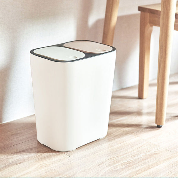 16L PP Trash Bins Garbage Can Recycling Waste Bin Push-Button Double Compartments Waste Sorting Kitchen Bathroom from Xiaomi Youpin