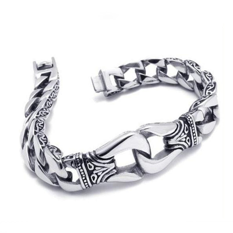 Men's Stainless Steel Polished Silver Heavy Huge Curb Link Chain Bracelet Bangle