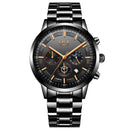 LIGE 9877 Business Style Waterproof Men Wrist Watch Luminous Display Full Steel Quartz Watches