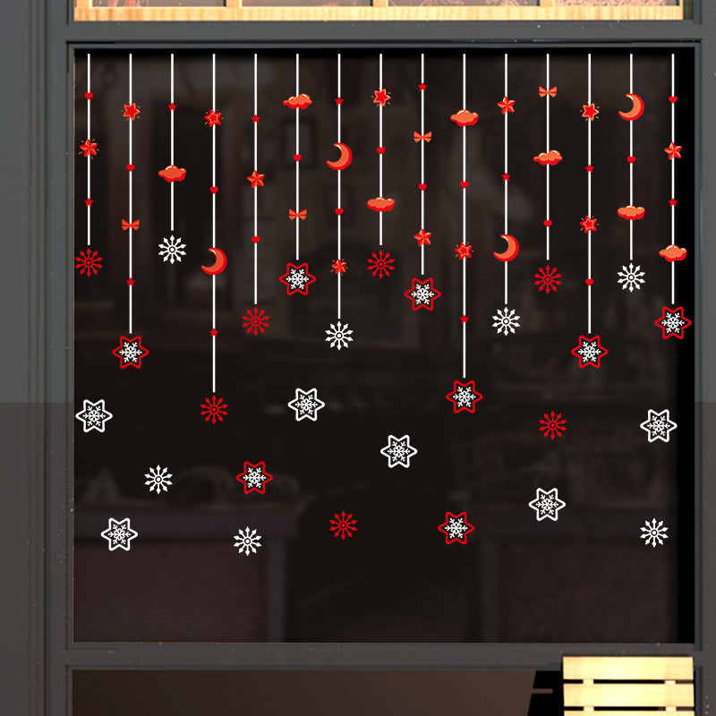 Miico XL5012 Starry And Snowflake Pendant Wall Sticker Glass Door And Window Decorative Sticker