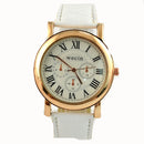 Wecin 9003 PU Leather Roman Number Band Analog Quartz Couples Watch