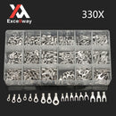 Excellway TC19 330Pcs  Electrical Wire Connector Bare Cord Crimp Terminals Spade Assorted Kit