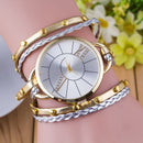 Simple Dial Leather Strap Crystal Algarismos Romanos Quartz Watch Women Bracelet Watch