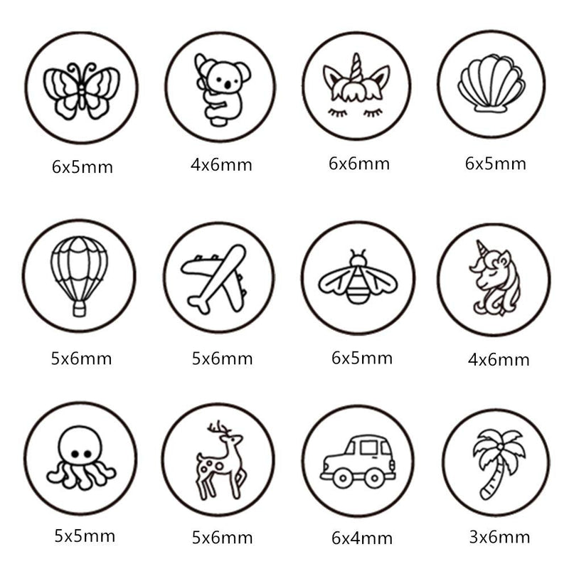 BENECREAT 12 PCS (6mm 1/4") Metal Design Stamps Punch Stamping Tool Electroplated Hard Carbon Steel Tools Stamp/Punch Metal Jewelry Leather Craft Tool