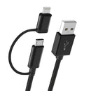 CHOETECH 2 in 1 2.4A Micro USB Lightning for Nylon Data Cable for iPhone 7 Plus Xiaomi Note 4