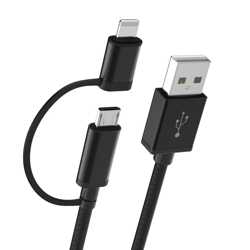 CHOETECH 2 in 1 2.4A Micro USB Lightning for Nylon Data Cable for iPhone 7 Plus Xiaomi Note 4