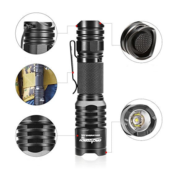 OrcaTorch T11 XP-G2 190Lumens 6Modes Portable Tactical EDC LED Flashlight