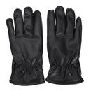 Thermal Leather Gloves Men Winter Warm Touch Screen Driving Gloves Black