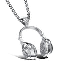 Men's Titanium Steel Earphone Shape Pendant Charm Necklace Hip-hop Accessories