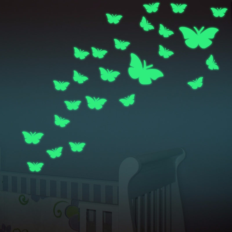 Honana DX-137 12PCS Fluorescent Glow Butterfly Wall Sticker