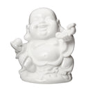 Peace Sign Laughing Hotai Statue Happy Sitting Hotai White Gloss Home Decorations