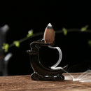 Ceramic Backflow Incense Cone Burner Incense Stick Holder Stream Cloud Moon Lotus Pond Fragrant Censer Decor