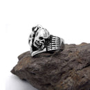 Halloween Punk Titanium Steel Skull Ring Skeleton Bone Men Ring Jewelry