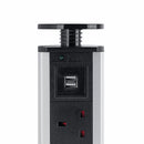 2500W 16A UK Plug 3/4/5/6 Socket Power 2.1A USB Charger Hidden Kitchen Table Electrical Socket