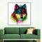Miico Hand Painted Oil Paintings Abstract Colorful Wolf Head Wall Art For Home Decoration Painting