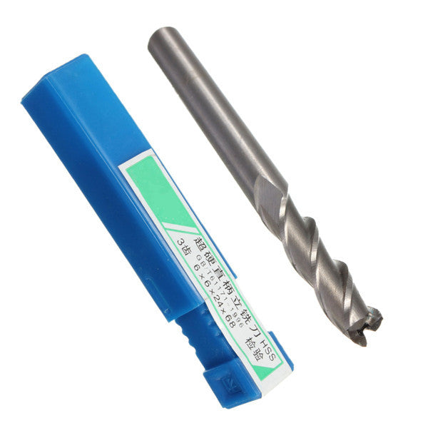 5pcs 6mm x 6mm 3 Flute HSS End Mill Cutter