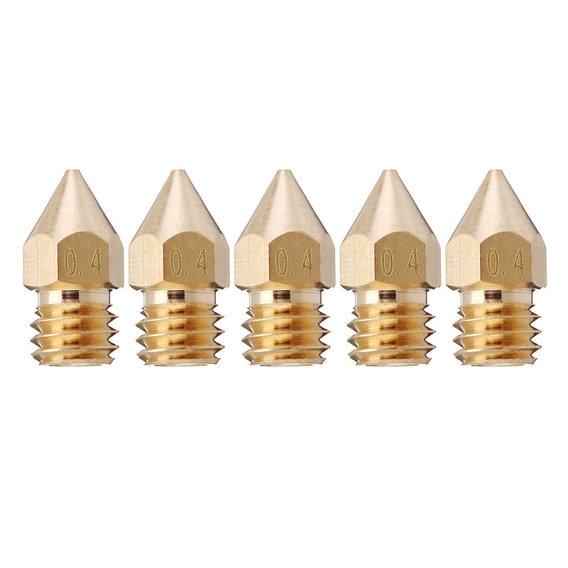 5PCS 3mm/0.4mm Copper MK8 Thread Extruder Nozzle For 3D Printer
