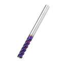 Drillpro L75mm D4/5/6/8/10mm HRC60 4 Flutes Milling Cutter Blue NACO Coated Tungsten Carbide Milling Cutter CNC Tool