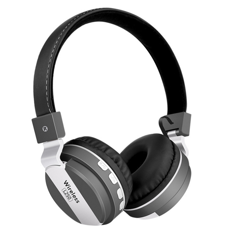 L250 bluetooth4.2 + USB Wired Bilateral Stereo Gaming Headphone Adjustable Rechargeable Monitor Headset Support TF Card Reading for Sport Music