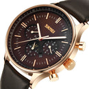 SKMEI 9117 Business Style Waterproof Men Wrist Watch Leather Strap Quartz Watches