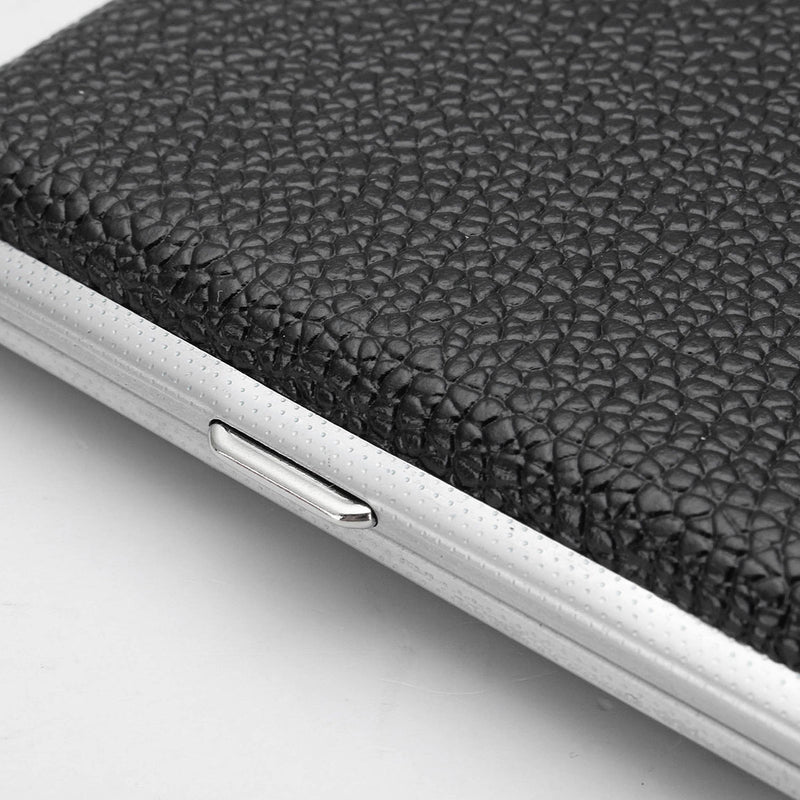Black Pocket Leather Metal Tobacco 20 Smoke Holder Storage Case Cigarette case Cards Storage Case