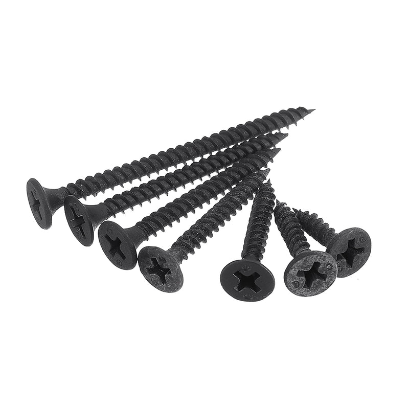 Suleve M3.5CP1 220Pcs/Set M3.5 Carbon Steel Flat Countersunk Head Cross Woodworking Screws Self Tapping Wood Screw Kit