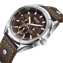 MEGIR ML2072G Men Watch Luminous Display Calendar Watch Leather Sport Style Quartz Wristwatches