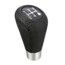 5 Speed Black Leather Stitch Manual Automobile Gear Stick Shift Knob Shifter Kit