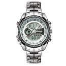 STRYVE S8016 Stainless Steel Calendar Stopwatch Chrono Alarm LED Dual Display Digital Watch