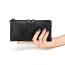 Ultra Slim Handcrafted Cowhide Leather Long Wallet Clutch RFID Blocking ID Card Holder Coin Purse