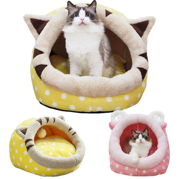 Cute Animal Design Comfortable Indoor House Bed Pet Dog Cat Nest Pad Soft Fleece Bed