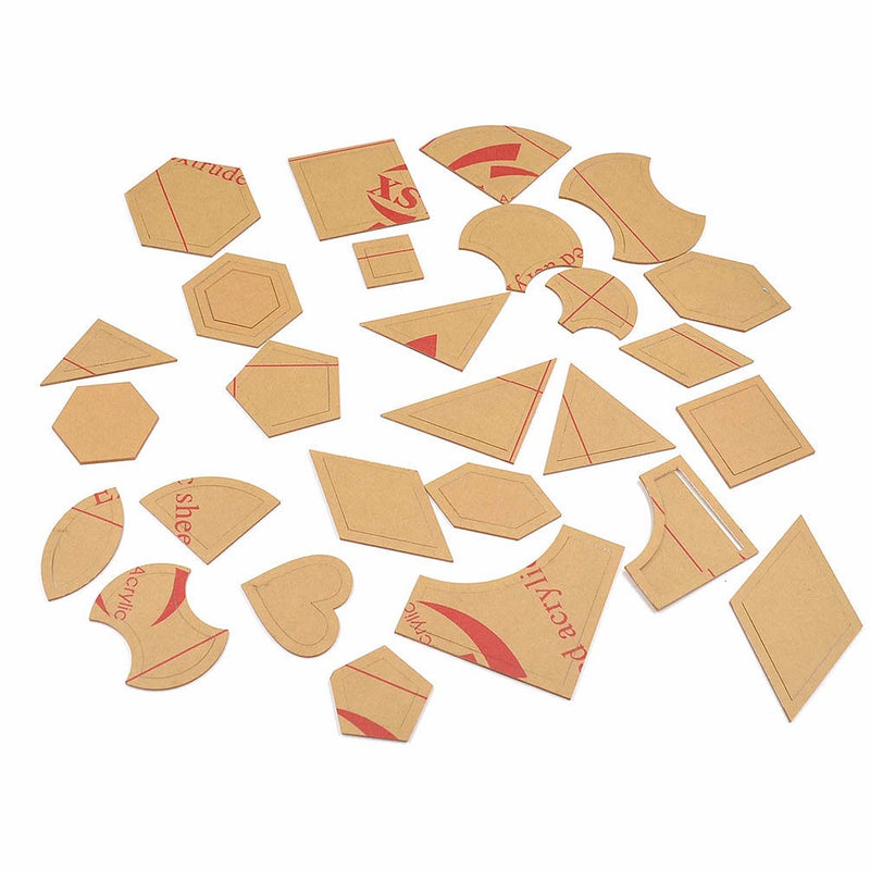 54PCS Handmade Mixed Quilt Acrylic Templates DIY Patchwork Quilter Supplies Tools Kit