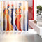 150cm/180cm Polyester Waterproof Bathroom Hanging Bath Shower Curtains with 12 Hooks