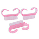 6Pcs Plastic Nail Dust Clean Cleaning Brush Pedicure Round Head Cleaning Brush Nail Accesories Tool