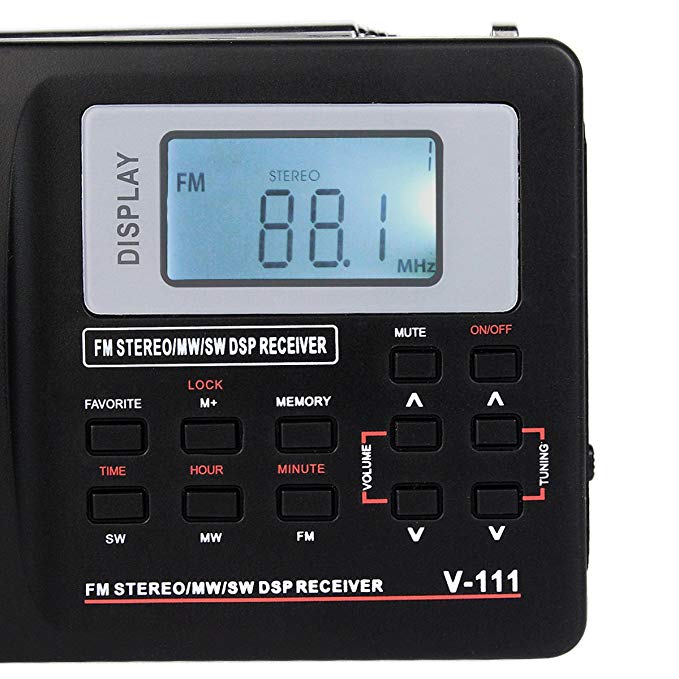 TIVDIO V-111 MW / FM /SW Stereo Radio 9KHz World Band Digital Tuning Radio LCD Display Outdoor Radio